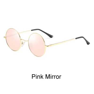 Pink Mirror Ralferty, поляризационные солнцезащитные очки, для женщин и мужчин, Классические, Круглые, Ретро стиль, солнцезащитные очки, черные, UV400, для покрытия оттенков, в стиле хип-хоп, D801 - Цвет линз: Pink Mirror