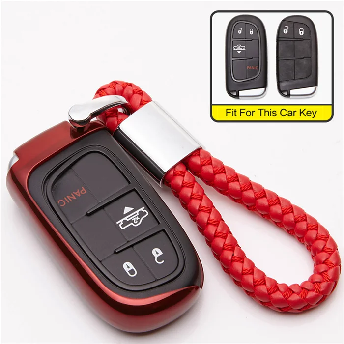red with holder Для Fiat Tipo Toro 500X nuovo Grazie TPU автомобильный чехол для ключей держатель для Fiat Freemon брелок автомобильные аксессуары для Jeep для Dodge - Название цвета: red with holder