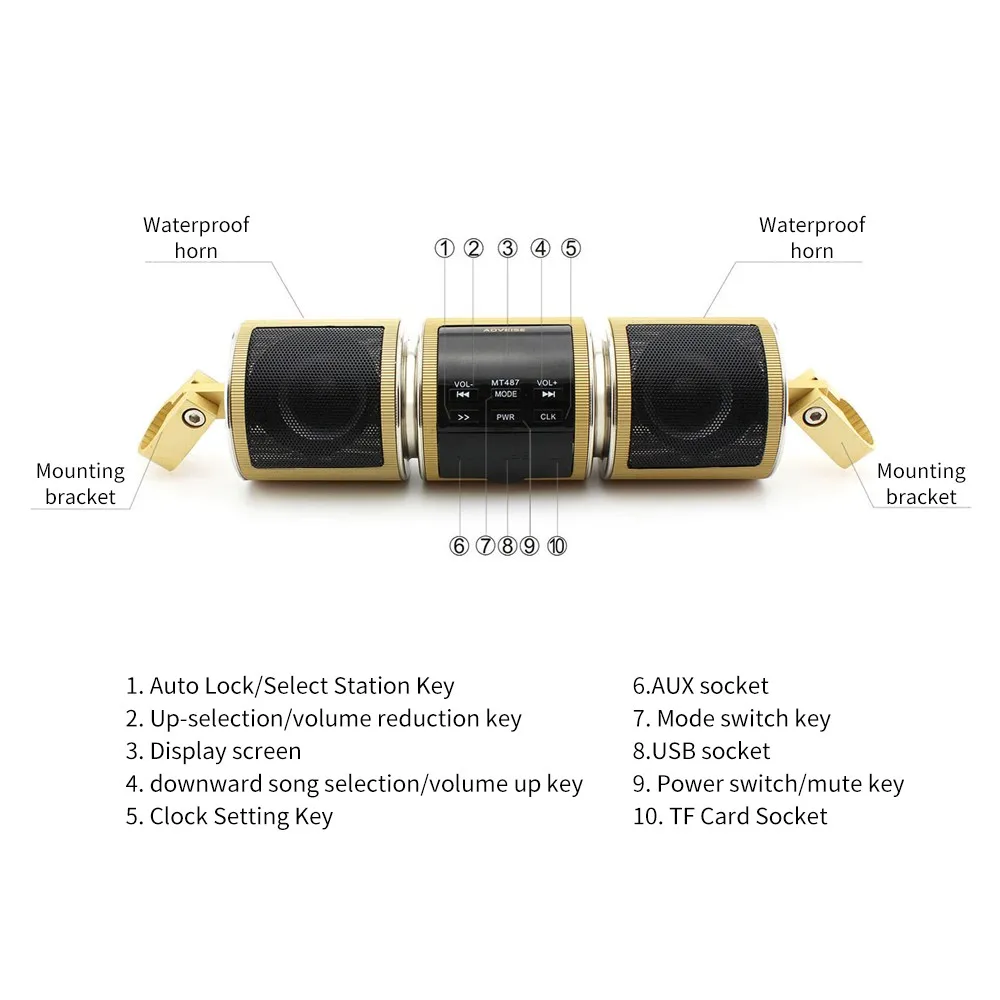 Водонепроницаемый Bluetooth беспроводной мотоцикл стерео колонки 7/8 1 25 MP3