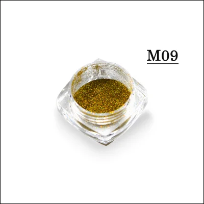 M09 1 г ПИГМЕНТ Русалка порошок на ногтях белый/серебристый/Золотой супер мерцающий волшебный блеск для ногтей лазерный Маникюр украшения CHM05/09/10 - Цвет: M09