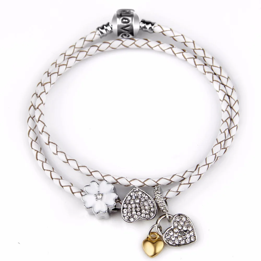 Модные женские браслеты серые кожаные подвески для женщин и мужчин со