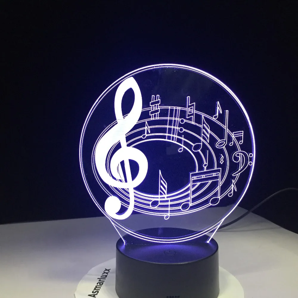 

Musical Note New 2018 Romantic 7 Color Change Table Lamp 3D LED Night Light Bedroon Decor Novelty Decor Holiday Gift for Kids