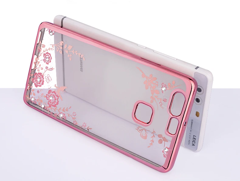 YueTuo, чехол, чехол для HuaWei P9 P 9, прозрачный розовый 3D чехол для телефона s, мягкий силиконовый чехол, роскошные аксессуары для TPU