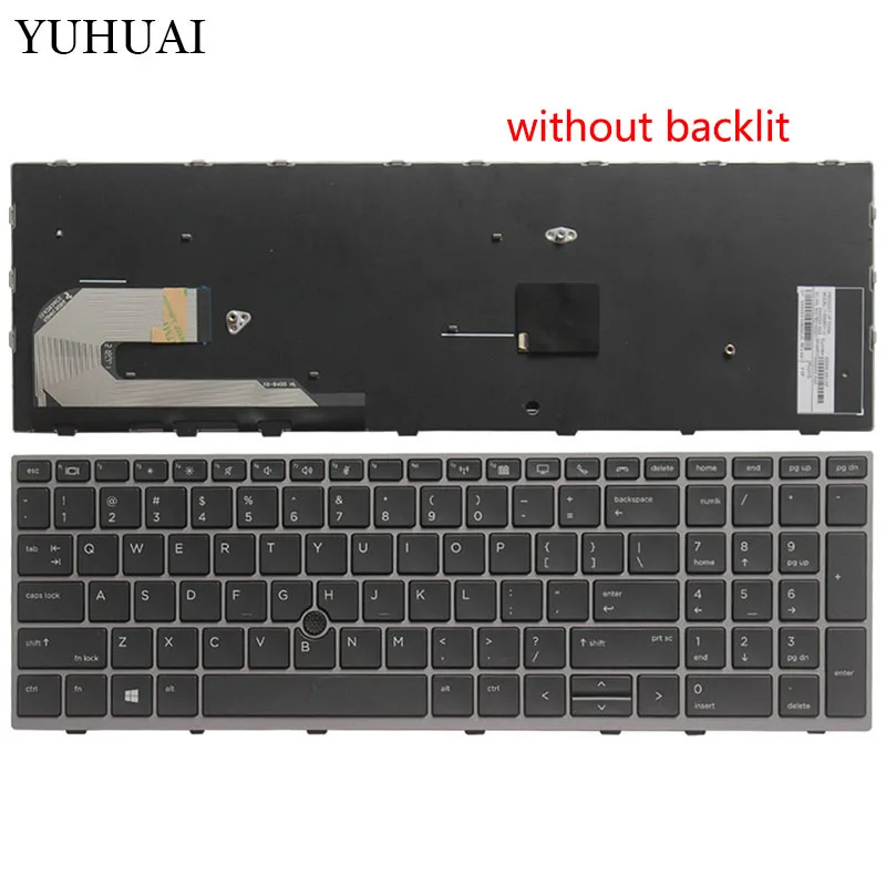Новая клавиатура для ноутбука США для hp EliteBook 850 G5 с серебристой рамкой с подсветкой/без подсветки - Цвет: Белый
