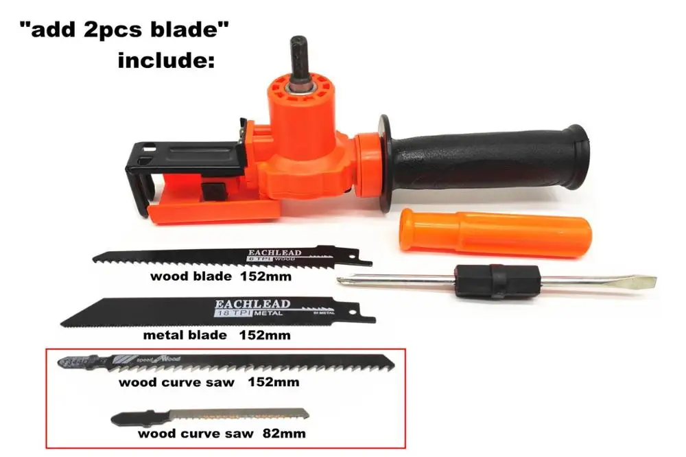 add 2pcs blade Milda электрическая дрель новые аксессуары для электроинструмента пила с возвратно-поступательным движением полотна для резки металла Режущий инструмент для дерева кривая пила - Цвет: add 2pcs blade
