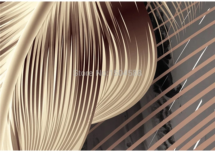 Custom Photo Wallpaper Modern 3D Luxury Feather Line Mural Living Room Restaurant Background Wall Paper For Walls 3 D Home Decor
