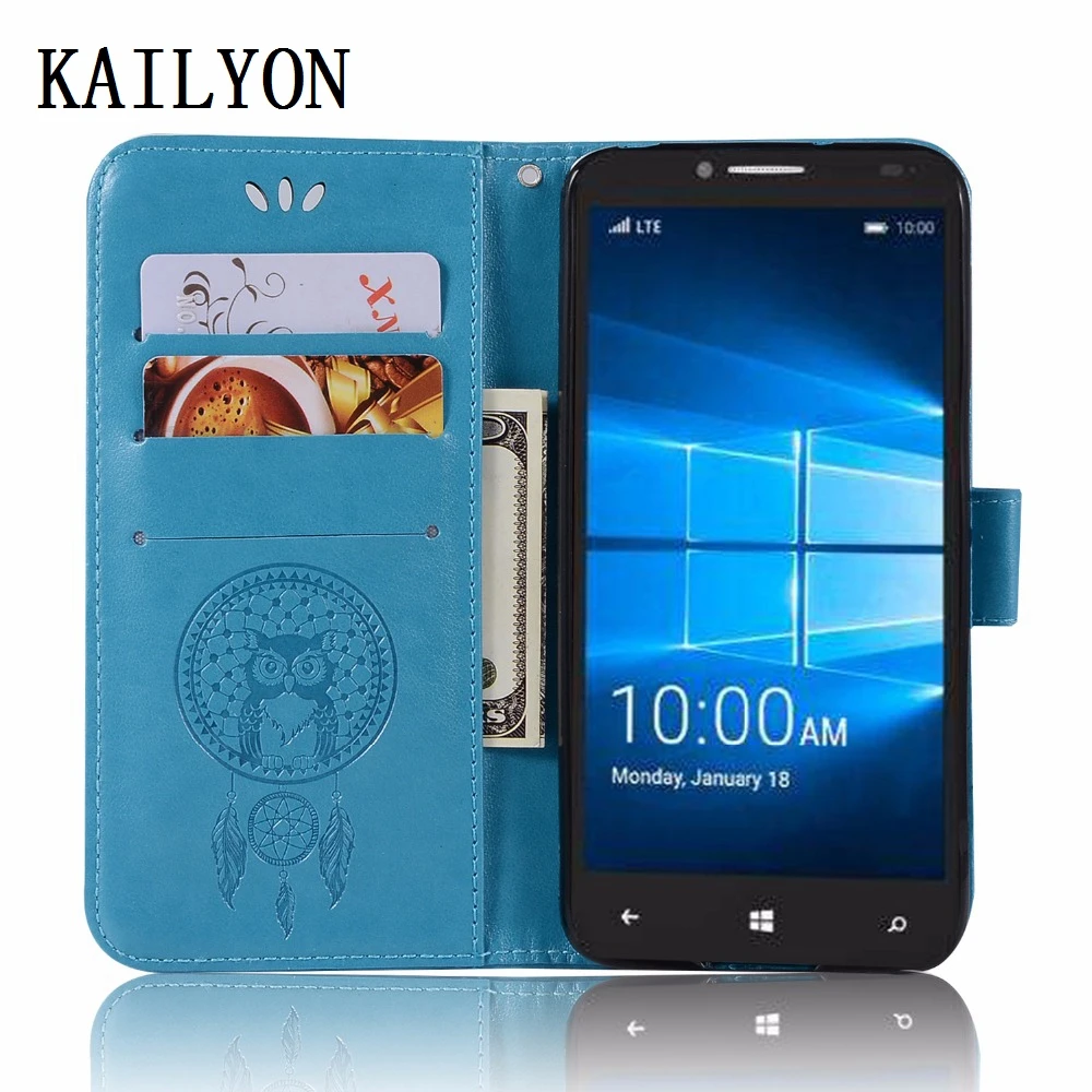 Кожаный чехол для Alcatel Idol 4 Idol4 6055B 6055H 6055I 6055K чехол-книжка с рисунком совы телефона 5