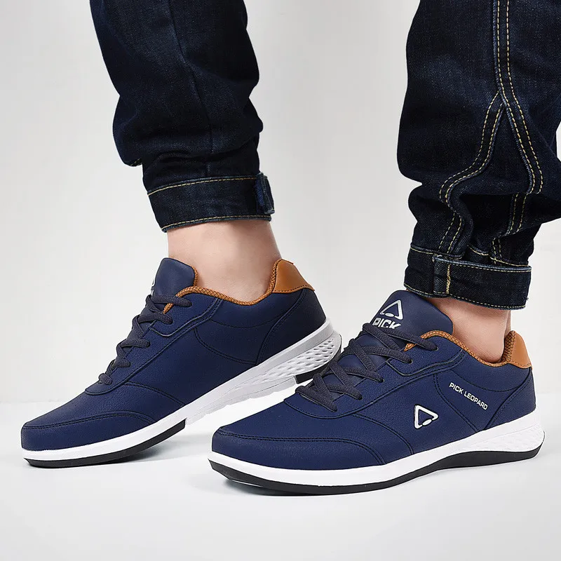 PINSV PU Leather Shoes Men Sneakers Mens Casual Loafers Black Autumn Sapato Masculino Chaussures Homme | Обувь