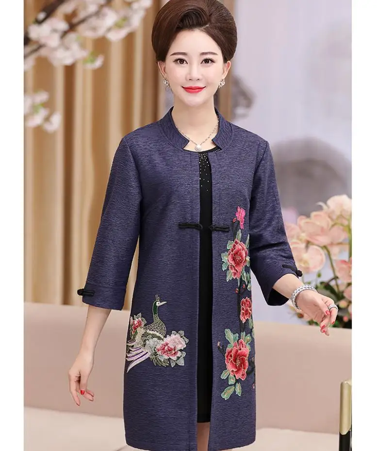 Осень 2018 Модное Новое свободное хлопковое пальто-Тренч с вышивкой и кисточками