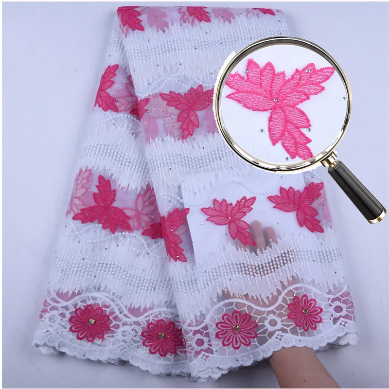 

Latest French Mesh Lace Fabric High Quality Milk Silk Lace Fabric Embroidered Nigerian Tulle Milk Silk Lace Fabric For SewF1561