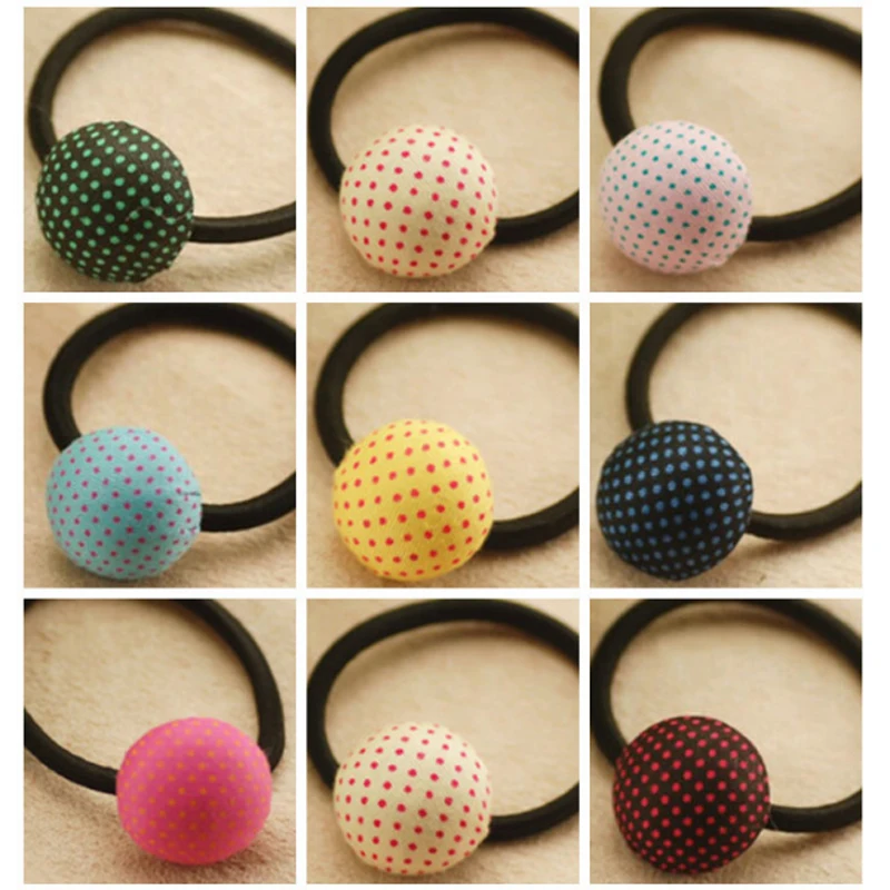 

LNRRABC 3PCS/Set Print Heart Pentagram Round Candy Color Girls Lovely Hair Rope Elastic Hair Bands Hair Accessories