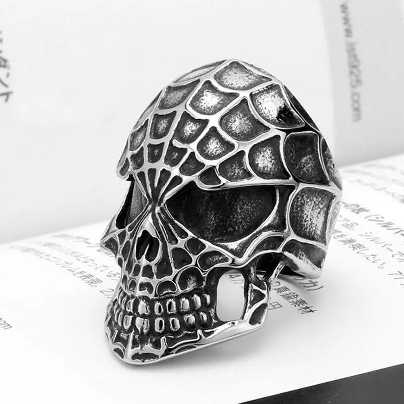 Мужское модное кольцо из нержавеющей стали с драконом готическое панк черепом