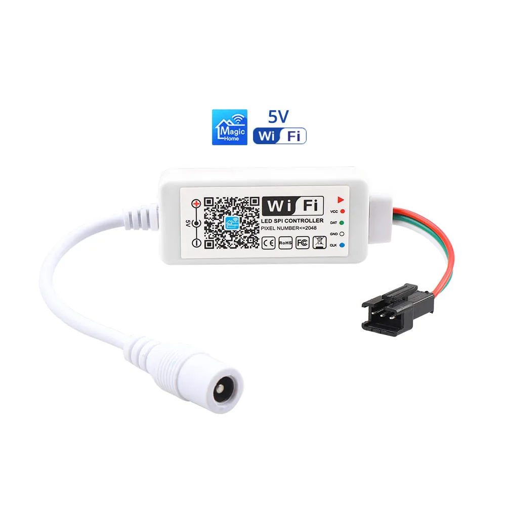 5 в 12 В 24 в мини SPI WiFi светодиодный контрольный Лер для WS2811 WS2812B SK6812 адресуемых пикселей полосы, один цвет приложение управления Magic Home
