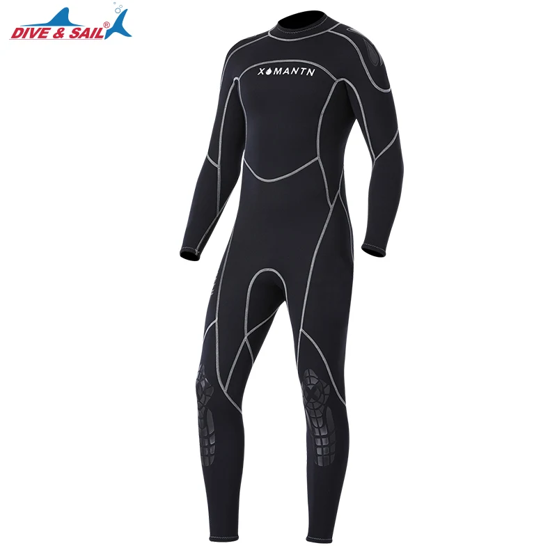 Dive& sail 3 мм неопреновый гидрокостюм подводный охотничий костюм мужские теплые Одна деталь закрыть тело костюм WS-19493