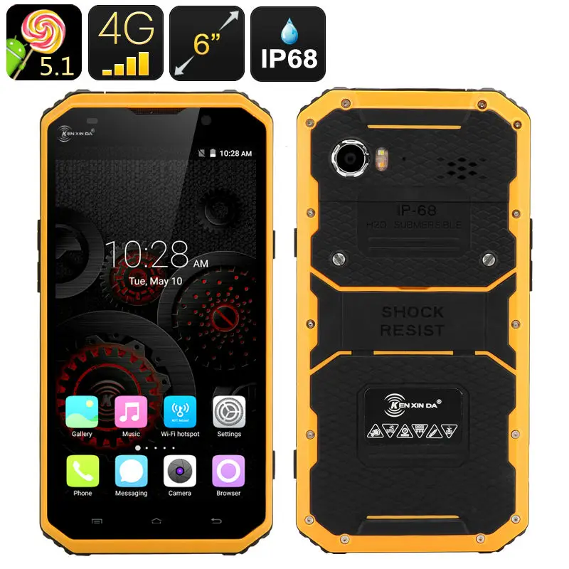 Kenxinda W9 смартфон с восьмиядерным процессором MTK6753 ОЗУ 4 Гб ПЗУ 6 дюймов|rugged smartphone|phone