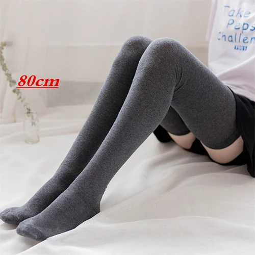 Dark gray E 1 пара/лот = 2 шт., женские носки, чулки, теплые Высокие гольфы, Длинные хлопковые сексуальные чулки для женщин - Цвет: Dark gray E