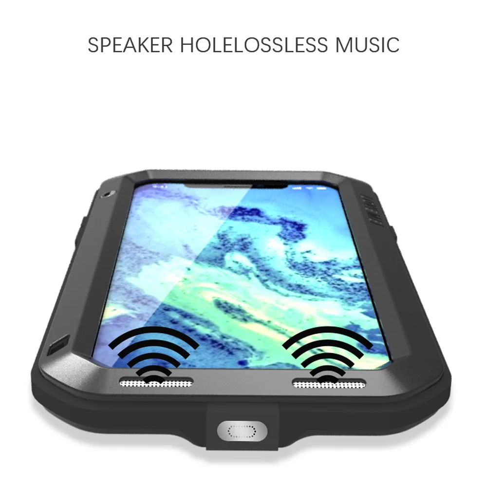 5.8'' LOVE MEI Powerful Heavy Duty Shockproof Fundas Metal Cover for iPhone XS X 10 iPhoneXs Case Silicone Coque Toughened Glass |