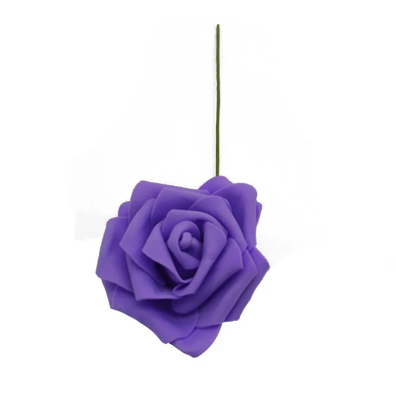 purple 10 головок 8 см искусственные из ПЭ Пена розы Букет невесты искусственный цветок для свадьбы День Рождения Вечеринка домашний декор Скрапбукинг DIY ремесло поставки - Цвет: purple