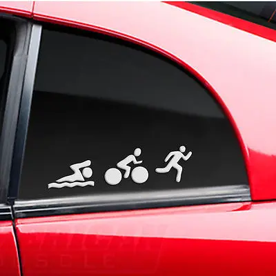 [WZH114]Triathlon Sticker Swim Bike Run ironman Car window or Bumper sticker | Автомобили и мотоциклы