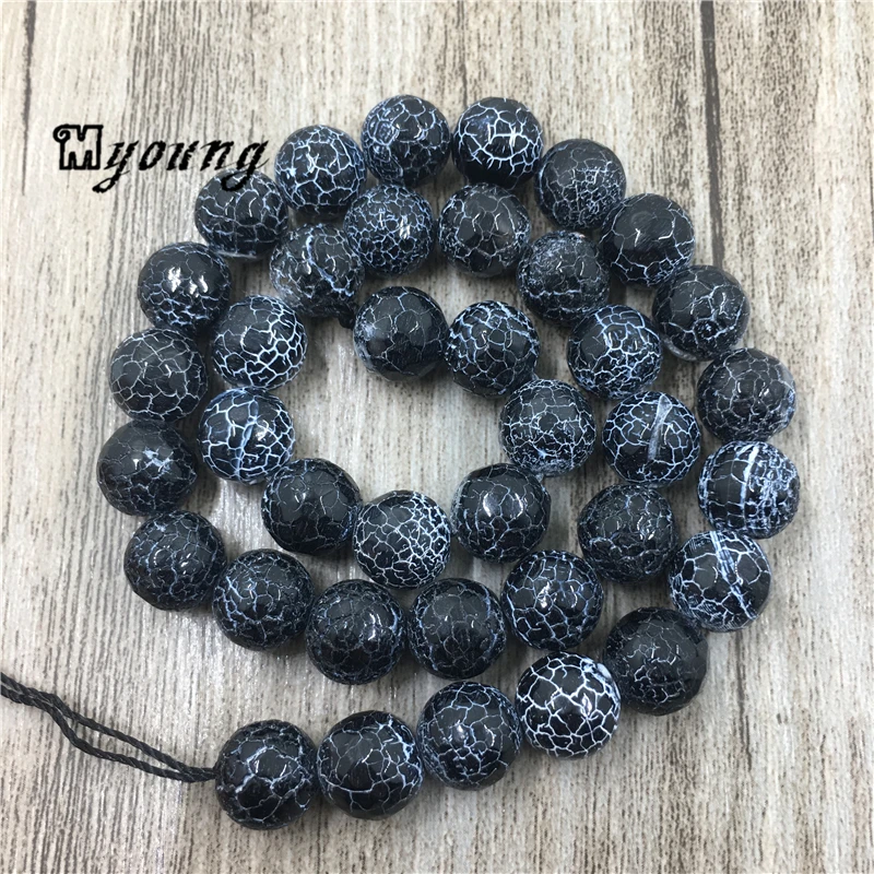 Ограненные матовые черные огненные бусины Матовые Круглые с матовым ониксом 5