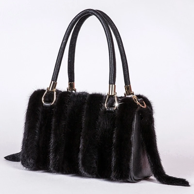 vender Branco Azul Preto Listrado Pele De Vison Bolsas Femininas Bolsa De Couro Mochila Listras Vermelhas