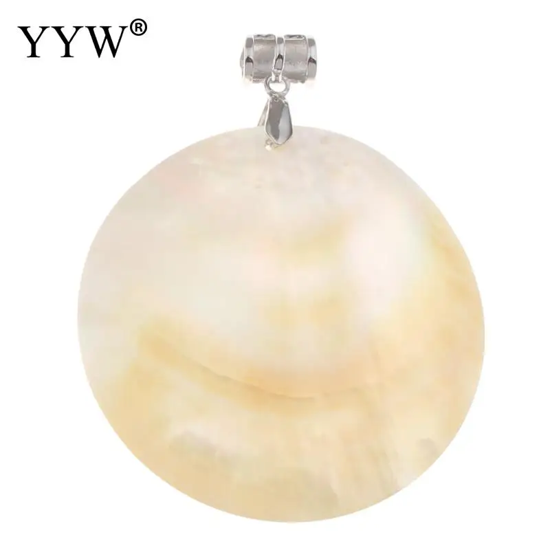white shell YYW винтажные Подвески с натуральным белым черным перламутром, плоские круглые подвески в виде ракушки абалона, Подвески для изготовления ювелирных изделий - Окраска металла: white shell