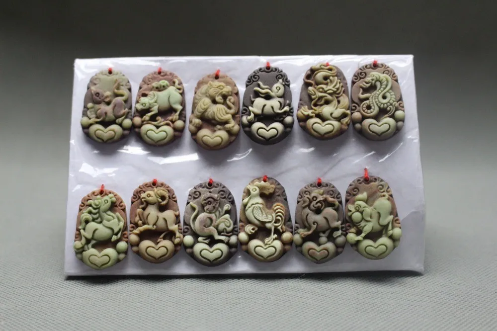 12 шт. подвеска в виде китайской мифологии Зодиака/нефрит зипао/ожерелье | Дом и