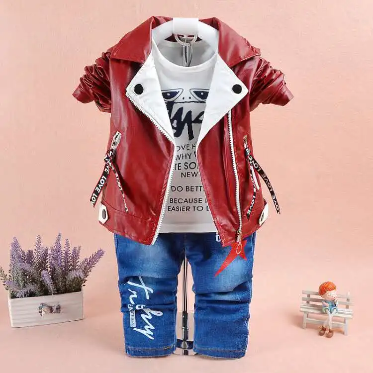 Куртка на молнии и джинсы из искусственной кожи возраст от 6 месяцев до 3 лет |