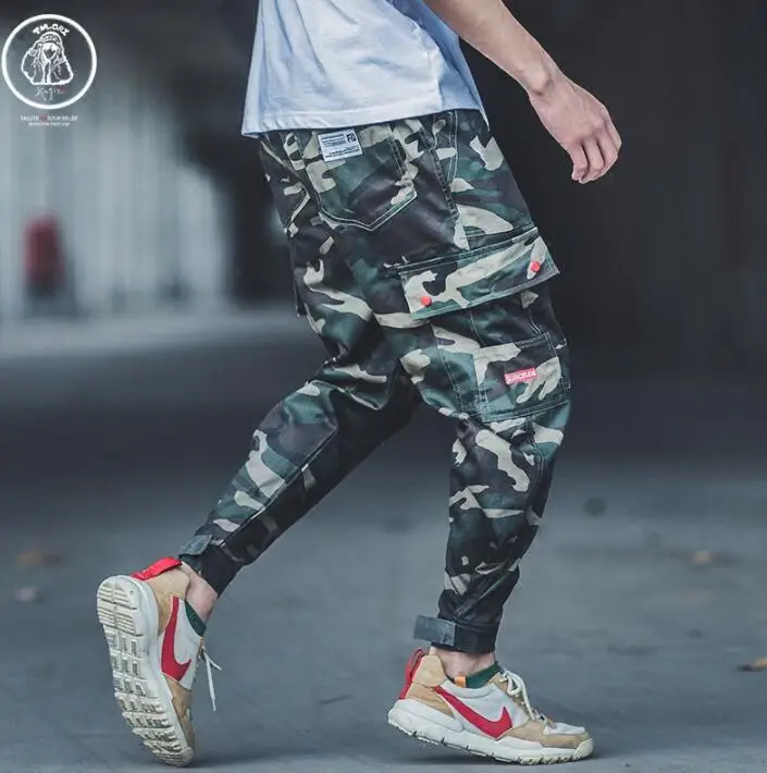 Casual camouflage personality fashion pants mens feet trousers pantalones hombre cargo loose harem pants for men pantalon homme