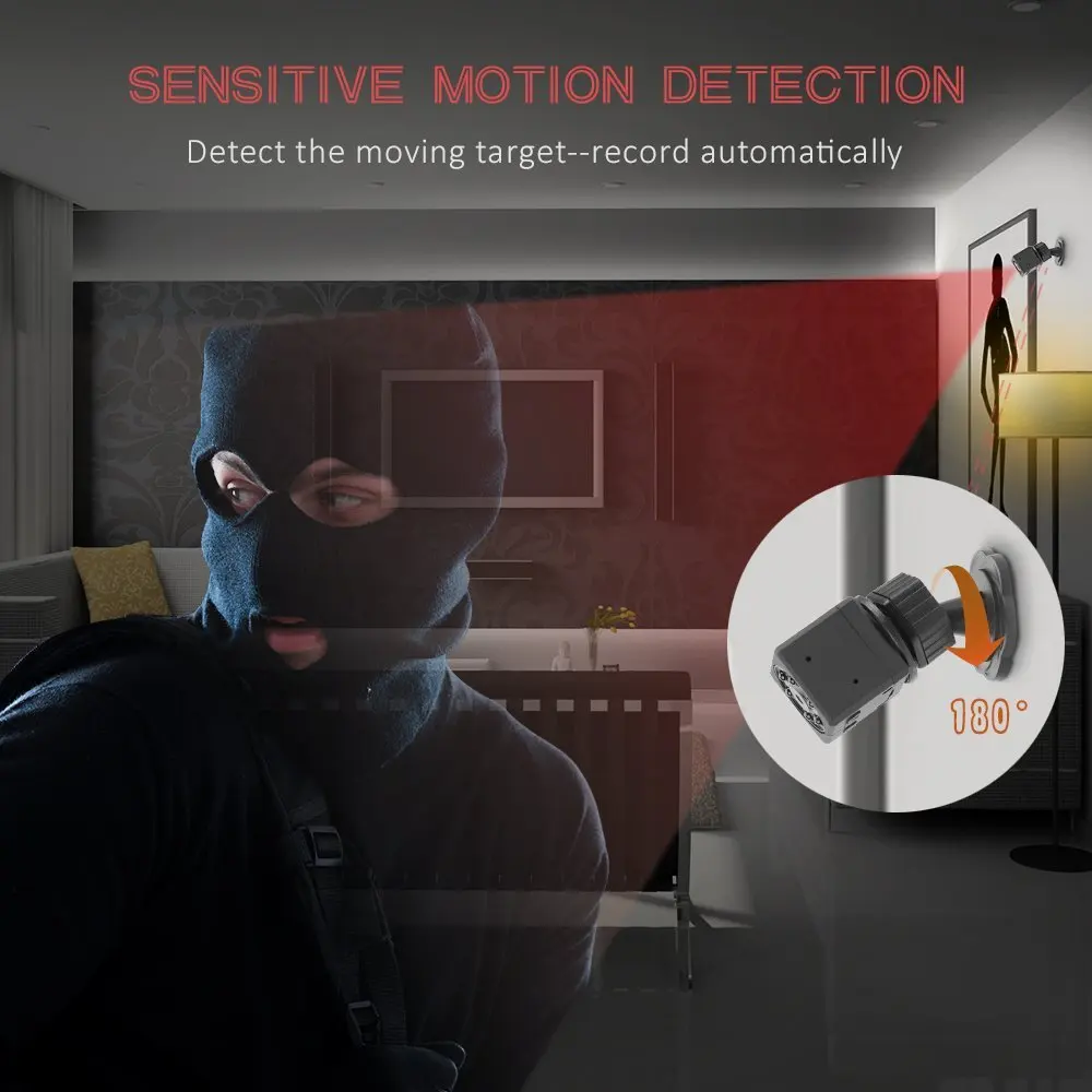 Camsoy мини инфракрасная камера ночного видения с детектором движения DVR Full HD 1080P