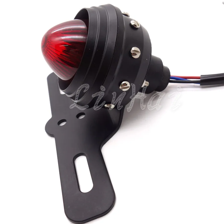 Мотоциклетный черный металлический цилиндрический светодиодный задний стоп