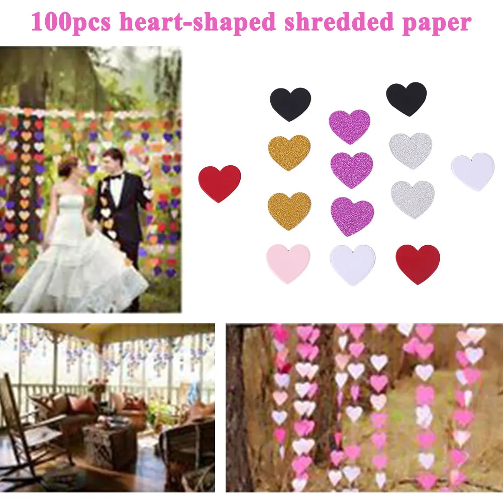 Розовый конфетти обрезки бумаги в форме сердца 100 шт партия поставка орнамент