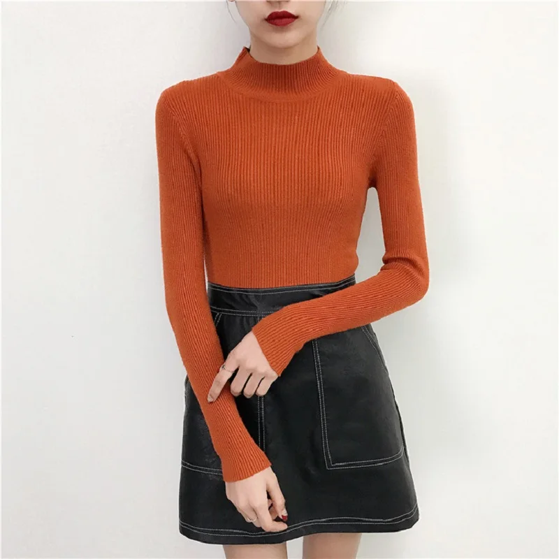 Knitted Sweater Autumn Turtleneck Female Simple Leisure Ladies Top Fashion Pullove Women Sweaters Cashmere casaco feminino | Женская