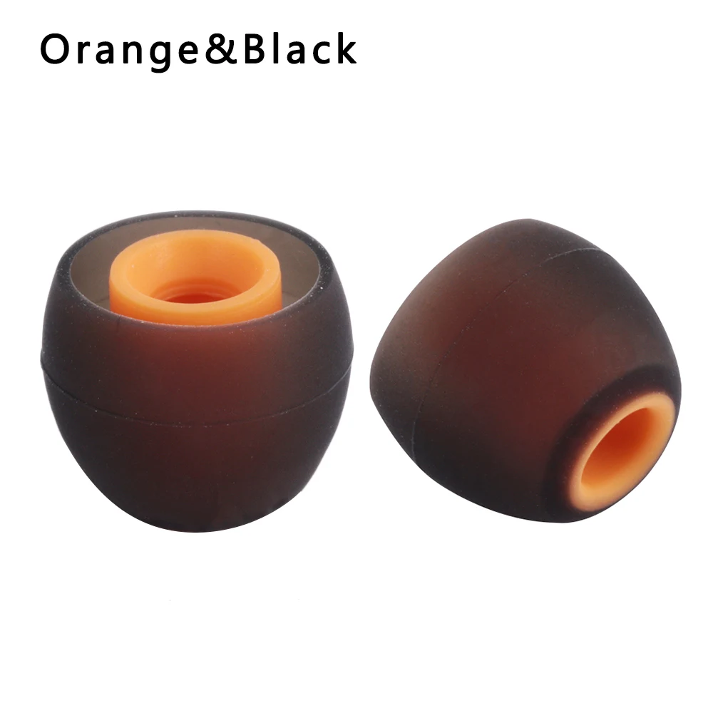 S black orange Универсальные 6 шт/3 пары 3,8 мм прочные наушники-вкладыши сменные насадки для наушников силиконовые резиновые наконечники - Цвет: S black orange