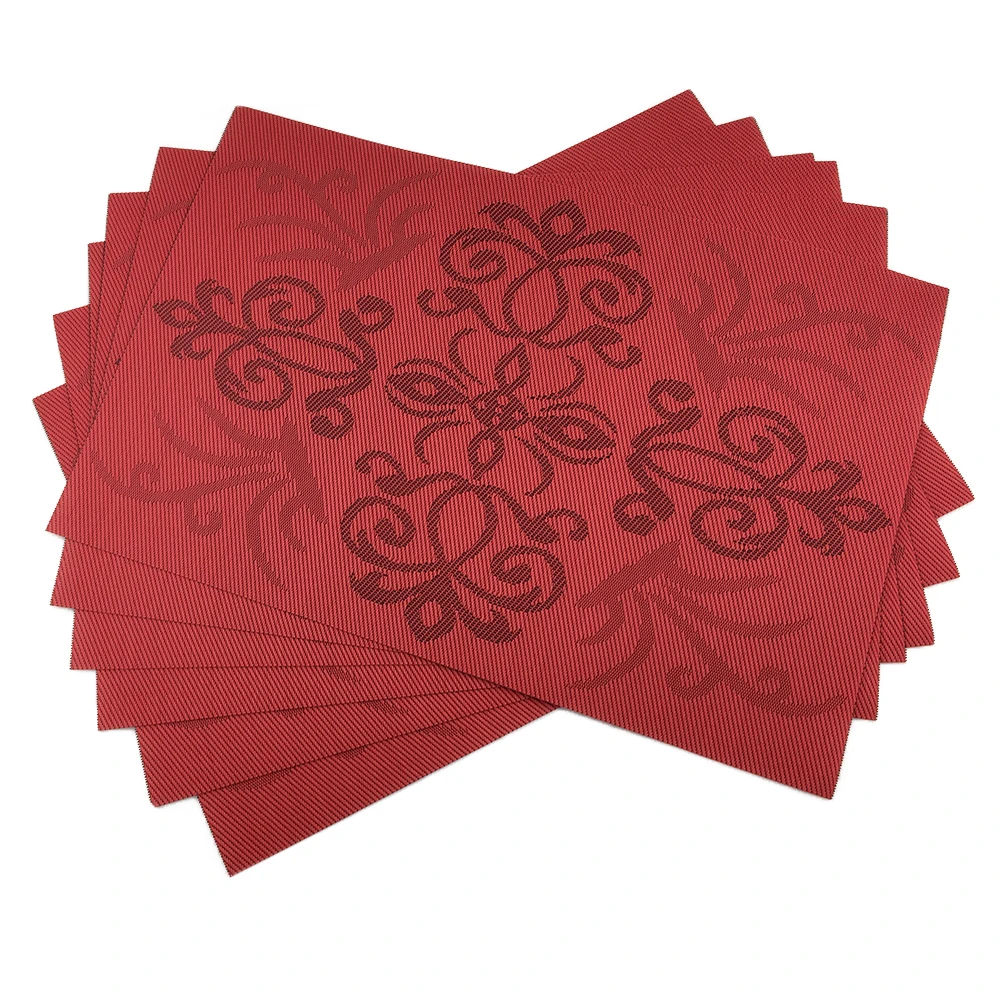 4 шт. столовые приборы Королевский современный красный ПВХ обеденный стол коврик