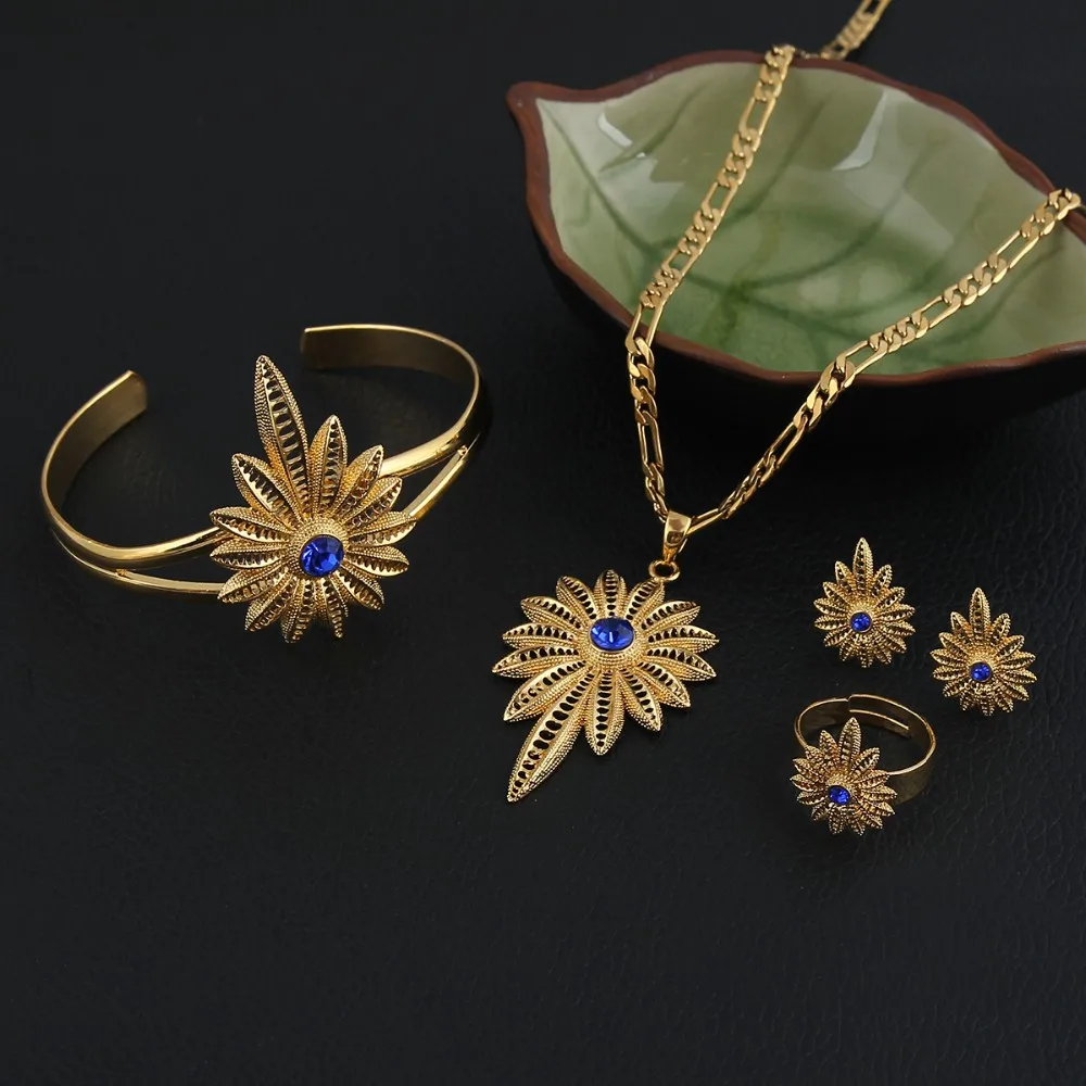 Комплект ювелирных украшений для невесты из золотистого кристалла | Украшения и