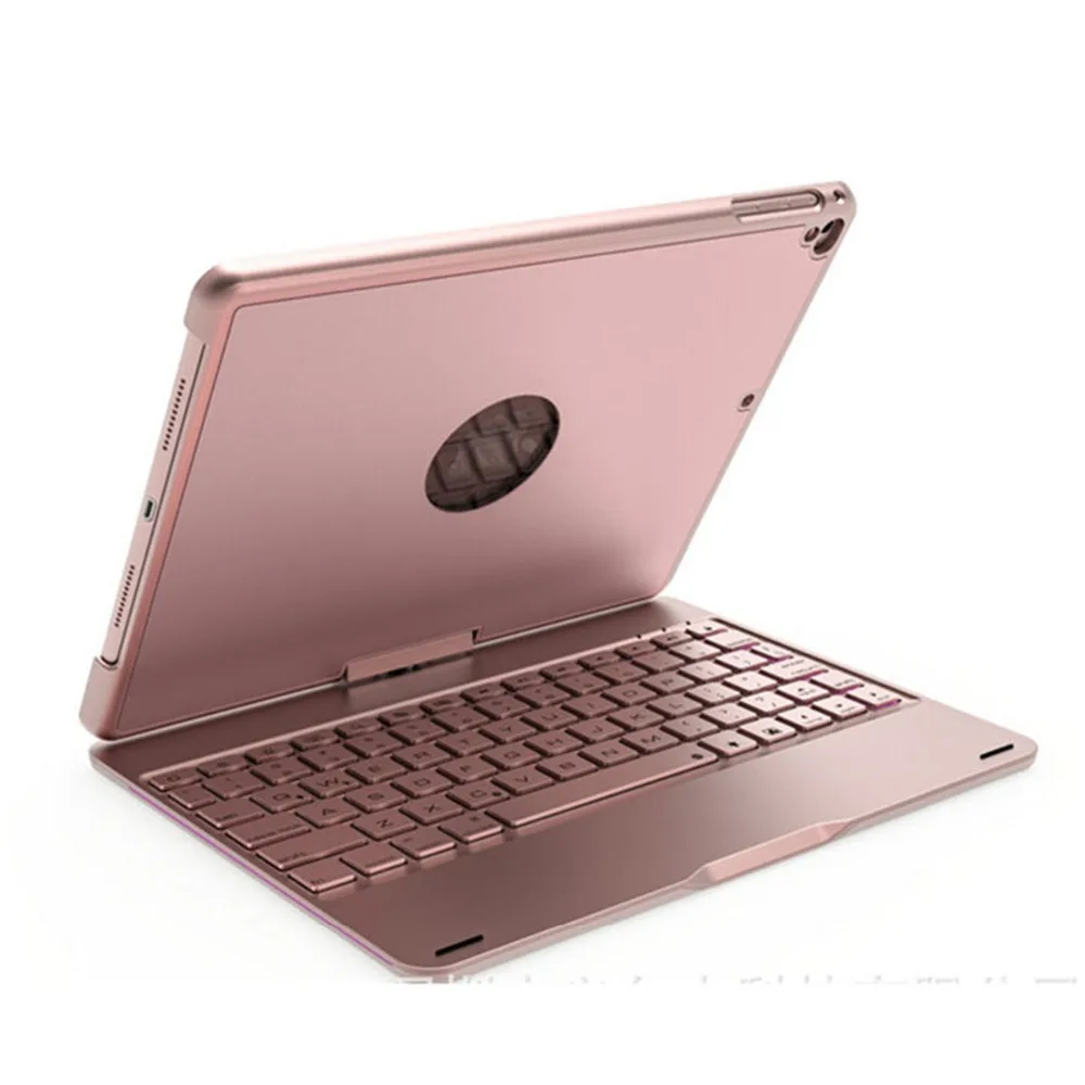 Беспроводной Bluetooth Алюминиевый чехол для клавиатуры чехол-книжка с подсветкой 360