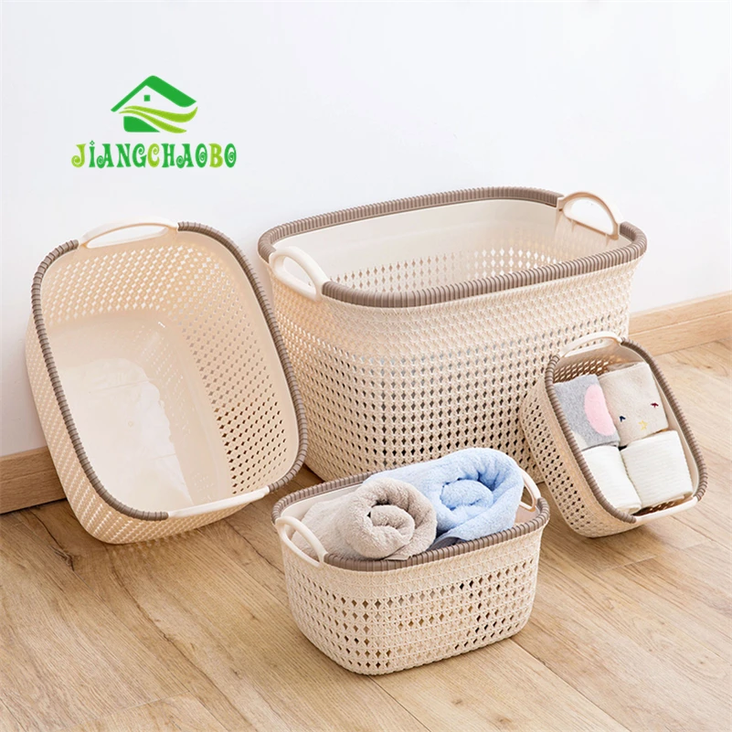 JiangChaoBo имитация ротанга пустотелая корзина для хранения Коробка для хранения еды для перекуса кухня портативная пластиковая корзина настольная корзина для хранения