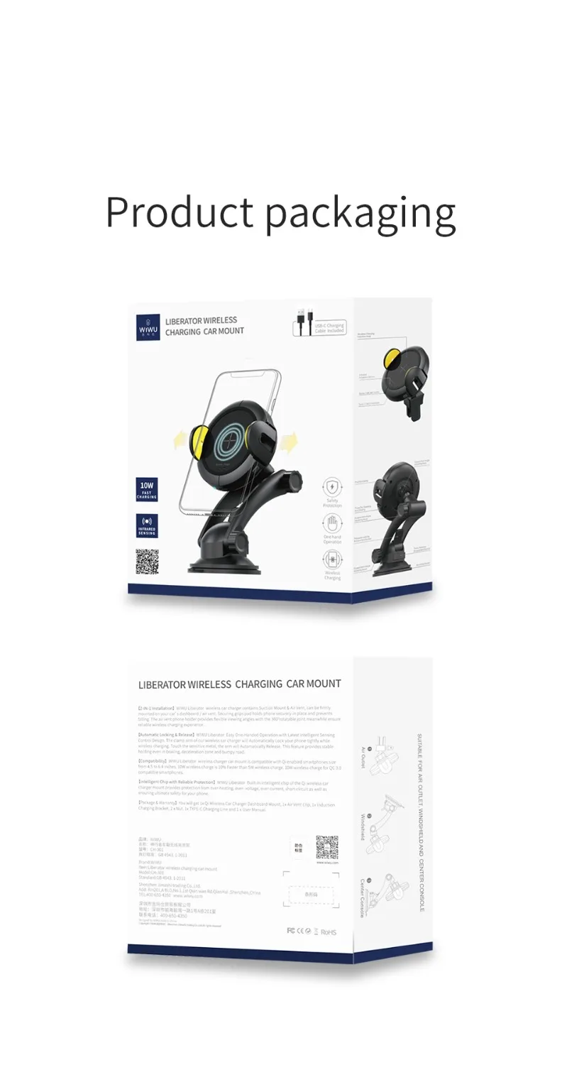 QC 3 0 Быстрая зарядка инфракрасный индукционный беспроводной зарядный держатель