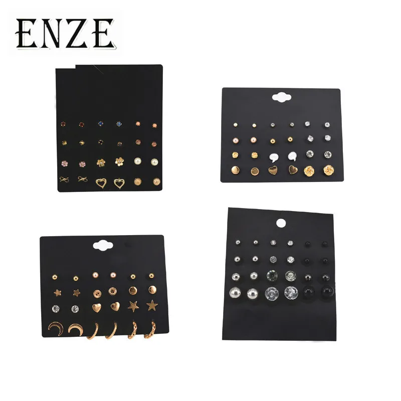 ENZE 12 пар/набор цветов с бантиками в форме сердца геометрическая форма много