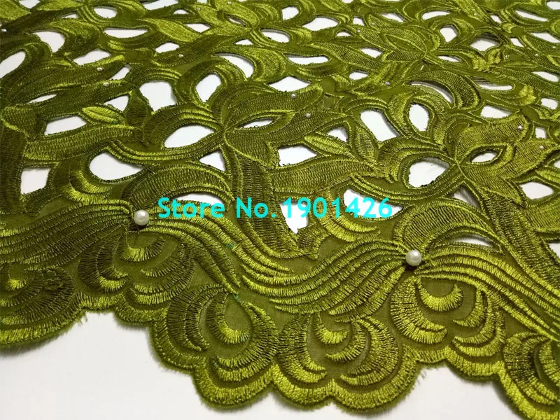 2017 новейшая швейцарская вуаль 100% хлопок кружевная ткань зеленая распродажа