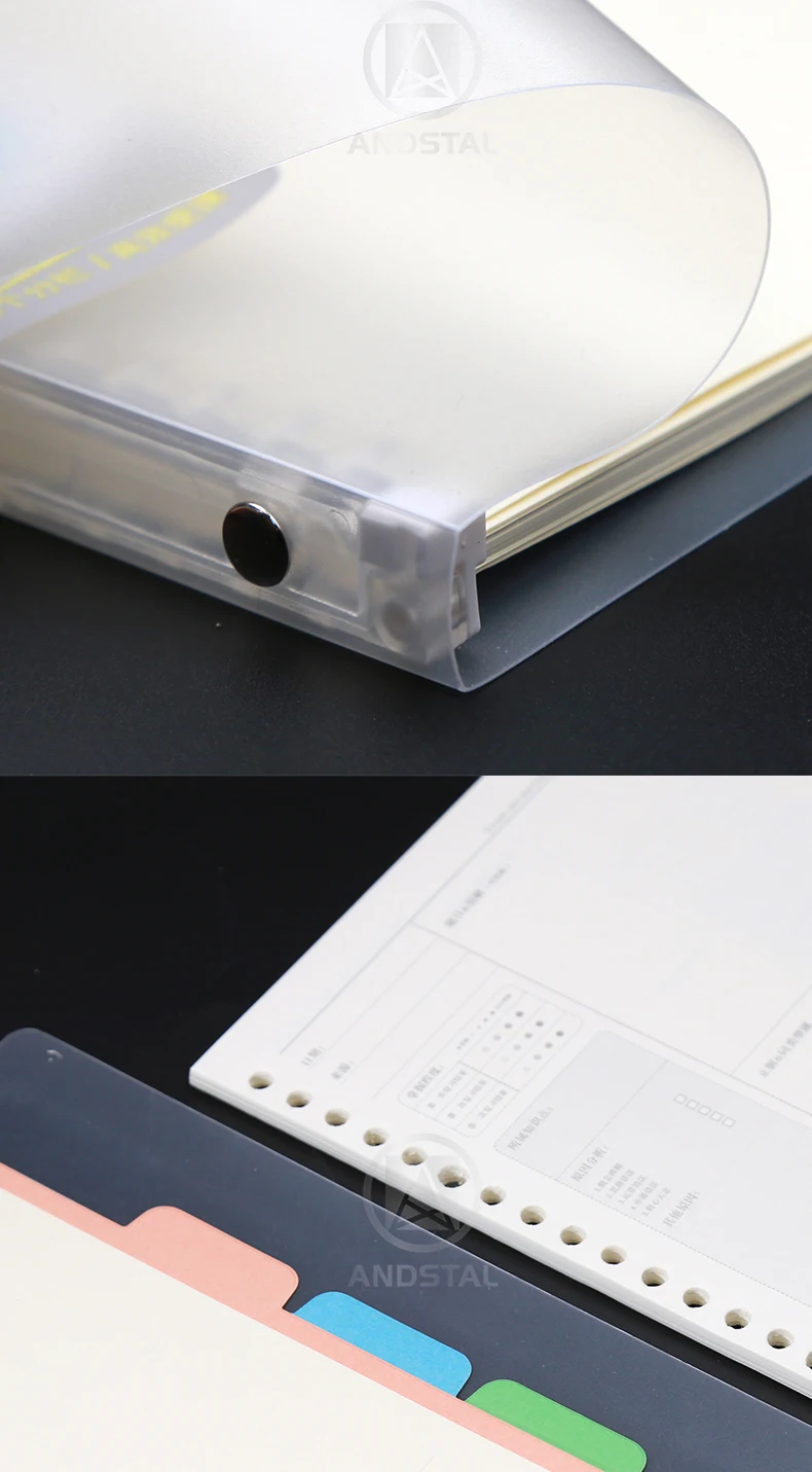Andstal Super Soft Cover Loose Leaf Notebook M&G Notebooks Refillable 30 plus 60 sheets for office school supplies stationery