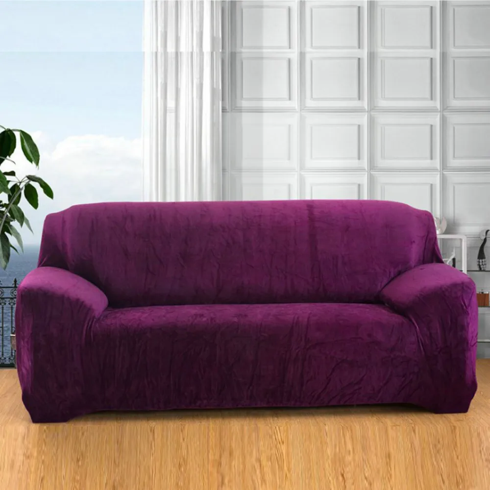 

Thickness Plus Sofa Cover Solid Colors Simple Design for Living Room