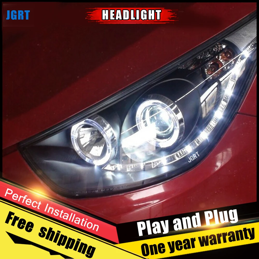 2 шт. автомобиль Стиль светодиодный фары для Hyundai ix35 2010-2013 налобный фонарь DRL