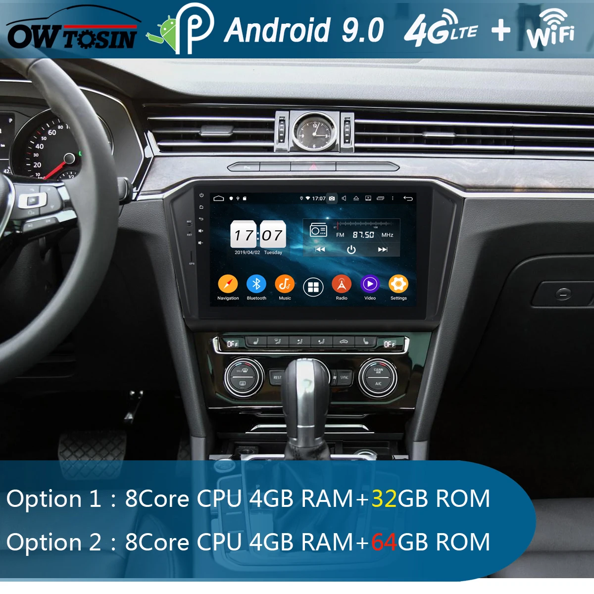 10," ips 8 Core 4G+ 64G Android 9,0 автомобильный dvd-радиоплеер gps для VW PASSAT B8 Magotan DSP CarPlay попугай BT