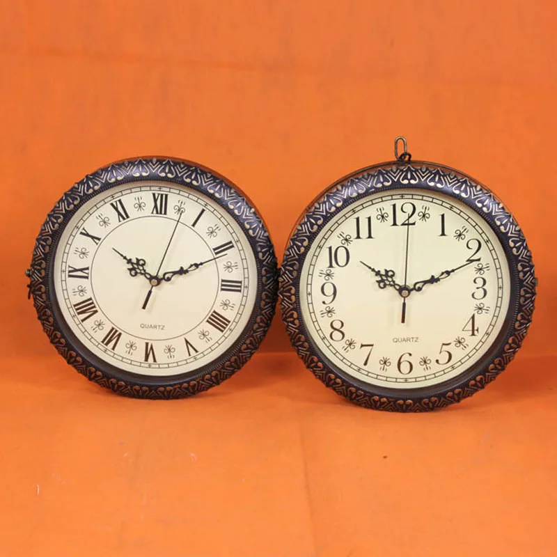 

Double sided Wrought Iron Wall Clock Modern Design Watch Saat Wall Clocks Relogio de Parede Reloj de Pared Horloge Murale Klok