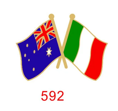 Italy Двойные флаги дружбы Национальный флаг металлический лацкан булавка Австралия - Цвет: Italy