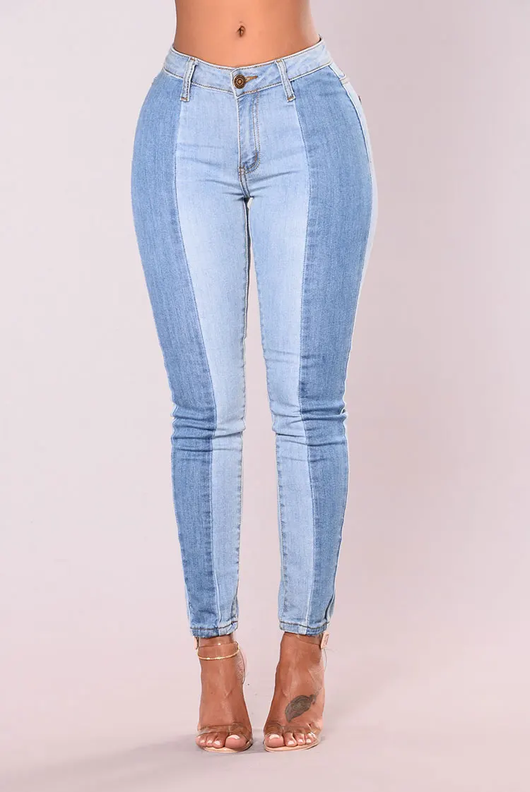 2018 Summer Coloured Jeans Women Pencil Pants Light Blue |