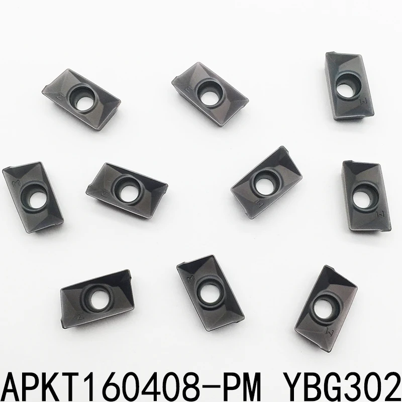 

10 шт. APKT160408-PM YBC301 YBG302 цементированный фрезерный инструмент твердосплавный вставной металлический резной инструмент вставки Лезвие сделано...