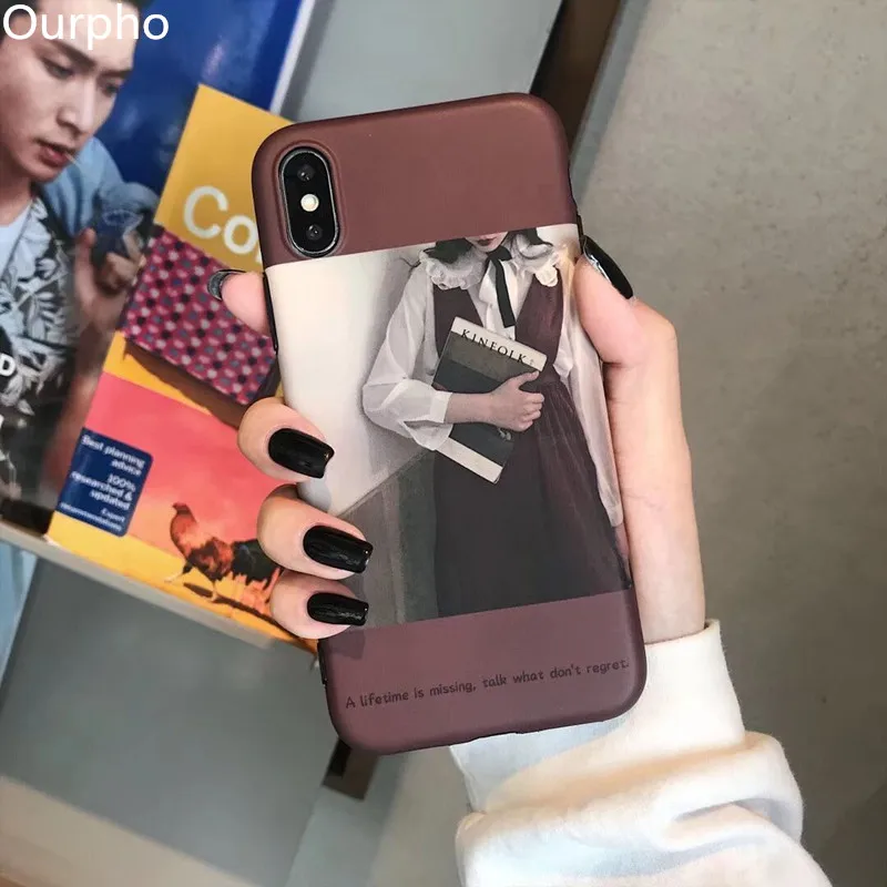 Чехол для телефона Ourpho Cold wind girl iphone 6 6s XS MAX book чехол девушек 7 8 plus X XR|Чехлы-накладки|